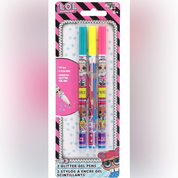 9 glitter gel pens- 3 LOL Surprise, 3 Disney Mickey Mouse, 3 Disney Princess new - Picture 2 of 5